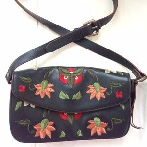 Adrienne Vittadini Leather Embroidered Purse